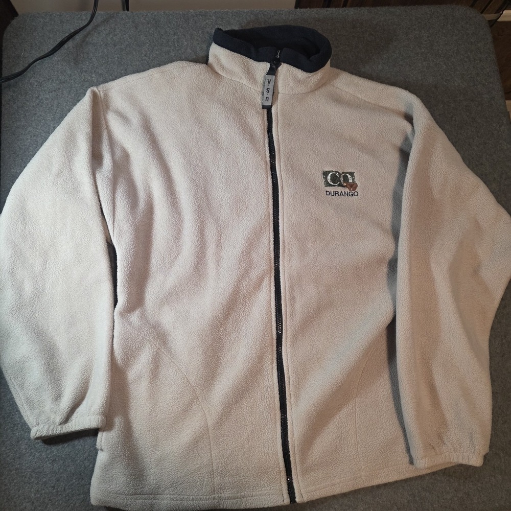 vintage Durango, Colorado deep pile fleece jacket USA Large U1